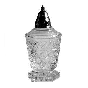Cape Cod Clear Footed Shaker w/ Metal Lid (1602 + 160) by: Imperial Glass-Ohio